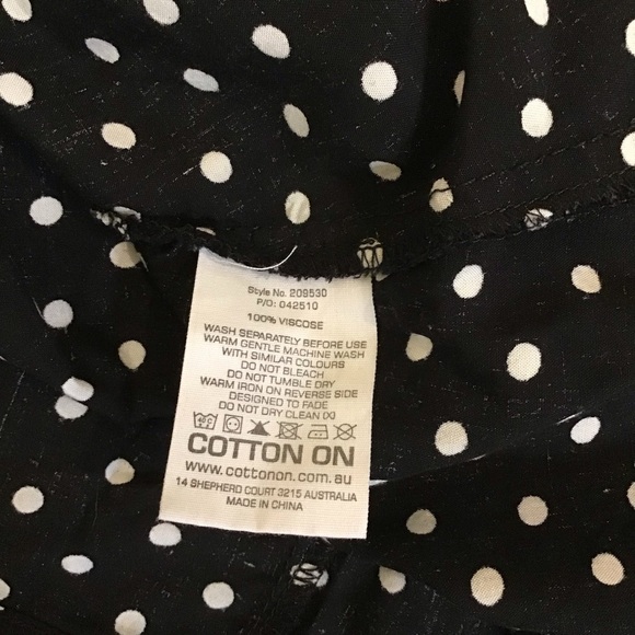 Cotton On Small Polka Dot Mini Dress Black White Ruffle Adjustable Straps - Picture 7 of 8